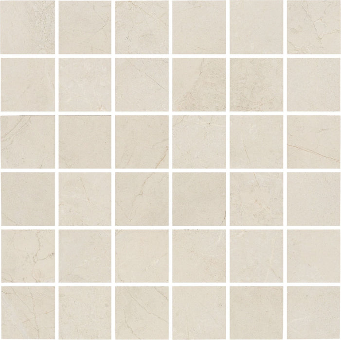 Full Sheet Sample - St. Croix Bianco Porcelain Mosaic - 12" x 12" x 9 MM Matte