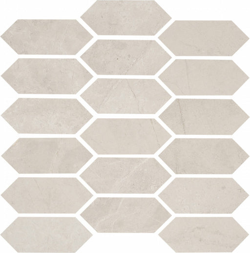 Full Sheet Sample - St. Croix Bianco Picket Fence Porcelain Mosaic - 12" x 12" x 9 MM Matte