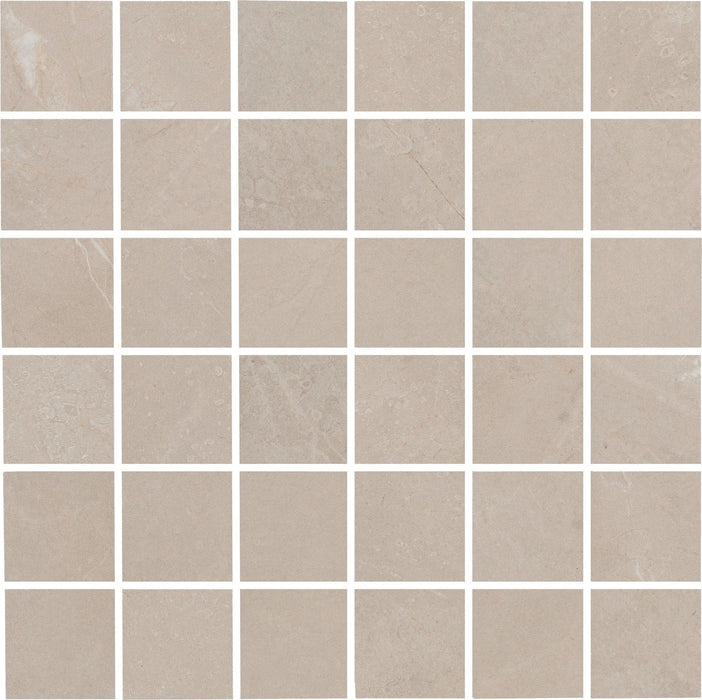 Full Sheet Sample - St. Croix Champagne Porcelain Mosaic - 12" x 12" x 9 MM Matte