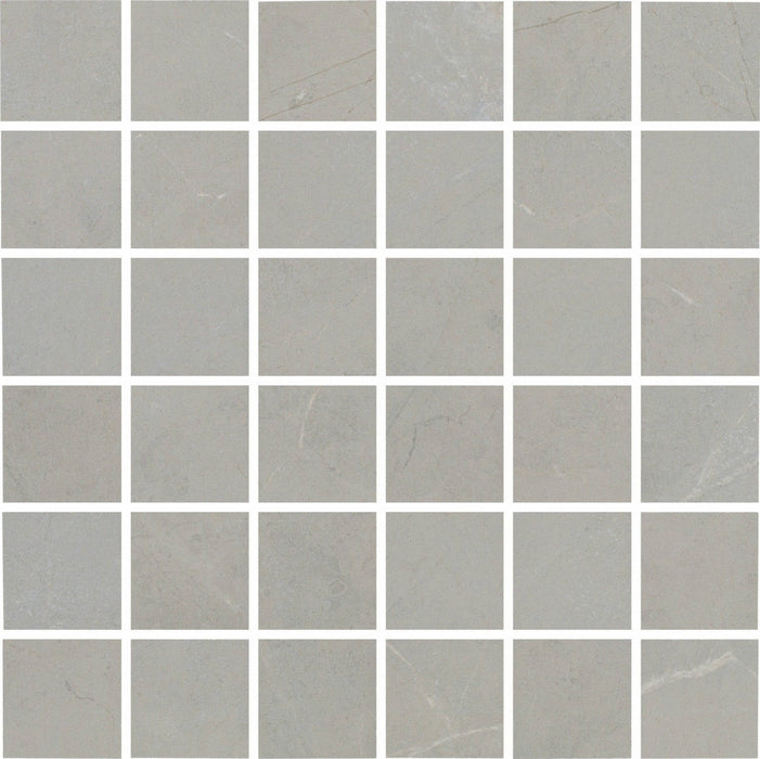 Full Sheet Sample - St. Croix Pewter Porcelain Mosaic - 12" x 12" x 9 MM Matte