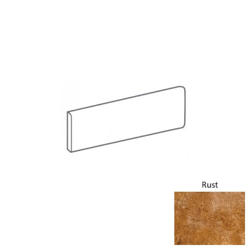 Stonefire Rust Porcelain Floor & Wall Trim - 3" x 12" Bullnose
