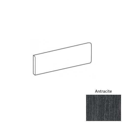 Stratos Antracite Porcelain Floor & Wall Trim - 3" x 12" Bullnose