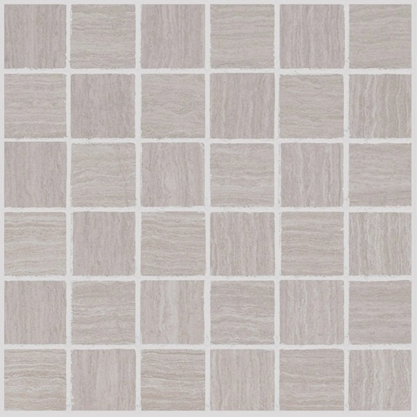 Stratos Silver Porcelain Mosaic - 2" x 2"
