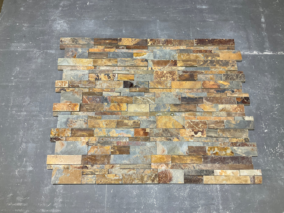 China Multi Color Slate Ledgestone Natural Cleft Face, Gauged Back 1