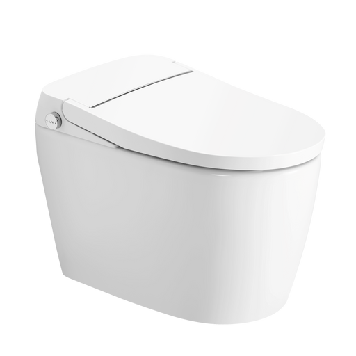 Iflush Classic Toilet Auto-Open No Bidet White Ceramic Toilet - White 12