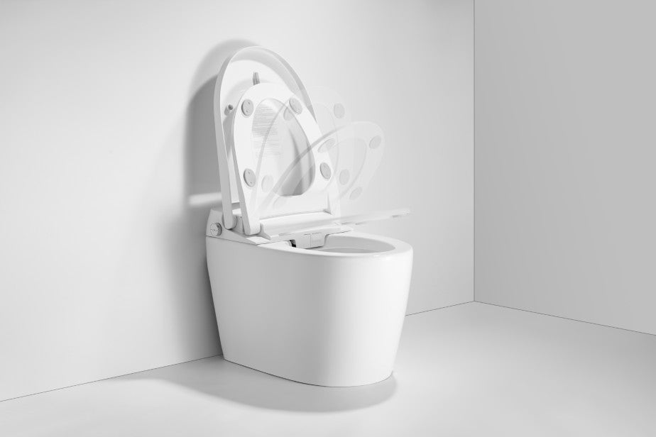 T105A Classic Toilet Auto Open No Bidet White Tankless Smart Toilet 1.28 GPF Elongated Toilet - 12" (Seat Included)
