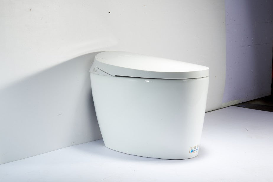 T16 Smart Toilet Manual Open No Bidet  White Tankless Smart Toilet 1.28 GPF Elongated Toilet - 12" (Seat Included)