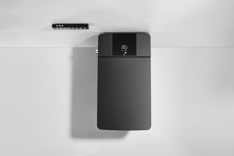 T2005MB Luxury Smart Toilet Black Tankless 1.28 GPF Rectangle Toilet - 12" (Seat Included)