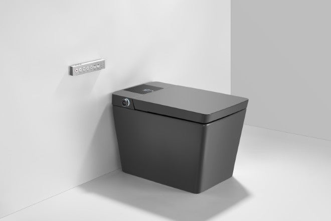 T2005MG Luxury Smart Toilet Auto Open Gray Tankless Smart Toilet 1.28 GPF Resctangle Toilet - 12"(Seat Included)