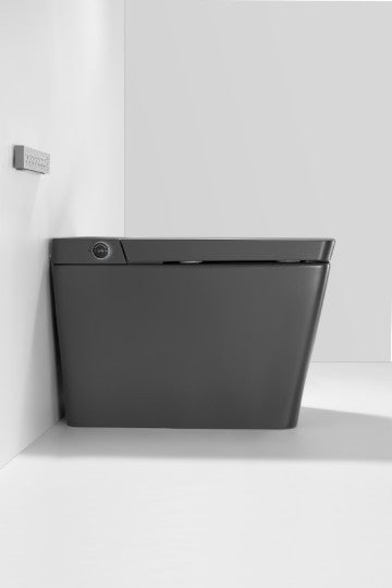 T2005MG Luxury Smart Toilet Auto Open Gray Tankless Smart Toilet 1.28 GPF Resctangle Toilet - 12"(Seat Included)