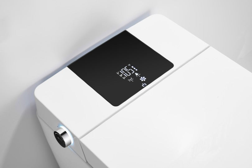 T2005W Smart Toilet Manual Open No Bidet  White Tankless Smart Toilet 1.28 GPF Resctangle Toilet - 12" (Seat Included)