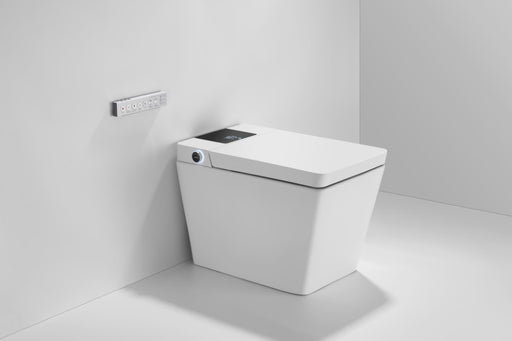 T2005W Smart Toilet Manual Open No Bidet  White Tankless Smart Toilet 1.28 GPF Resctangle Toilet - 12"(Seat Included)