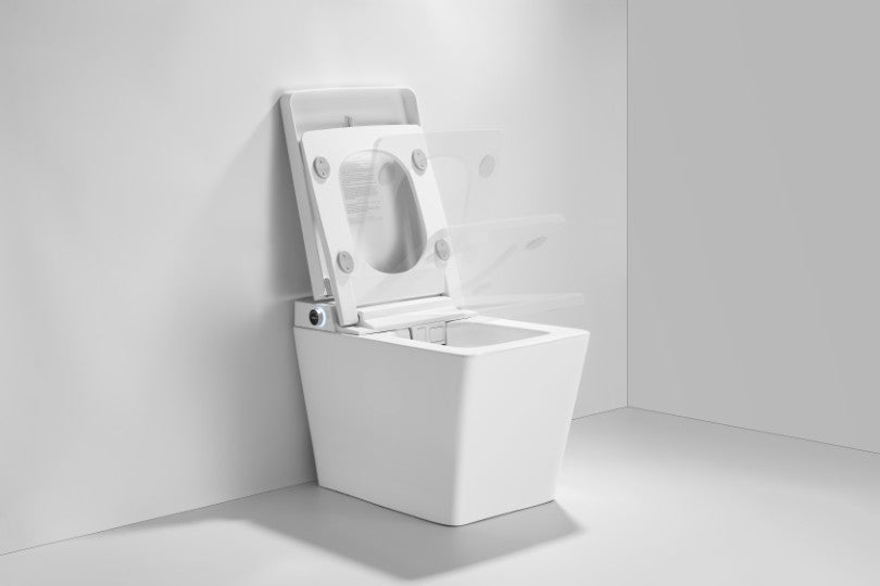 T2005W Smart Toilet Manual Open No Bidet  White Tankless Smart Toilet 1.28 GPF Resctangle Toilet - 12" (Seat Included)