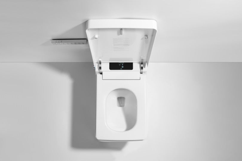 T2005W Smart Toilet Manual Open No Bidet  White Tankless Smart Toilet 1.28 GPF Resctangle Toilet - 12" (Seat Included)