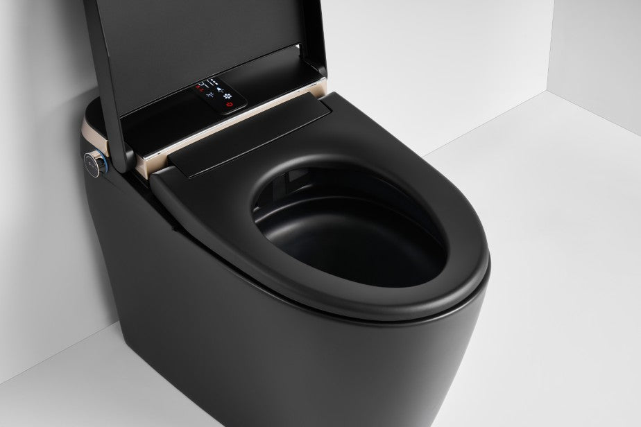 T305MB Smart Toilet Black Tankless 1.28 GPF Elongated Toilet - 12" (Seat Included)