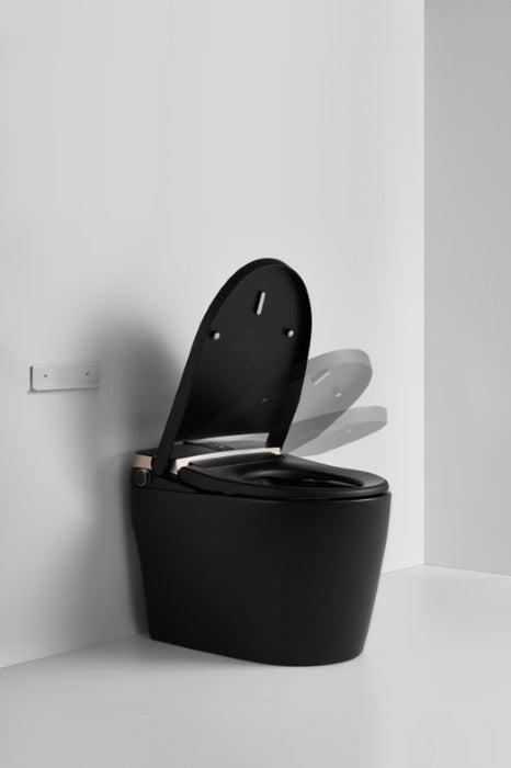 T305MB Smart Toilet Black Tankless 1.28 GPF Elongated Toilet - 12" (Seat Included)
