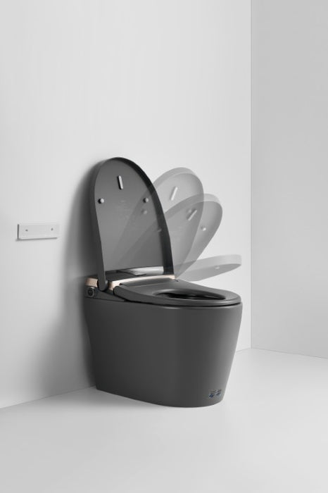 T305MG Smart Toilet Manual Open No Bidet Gray Tankless Smart Toilet 1.28 GPF Elongated Toilet - 12" (Seat Included)