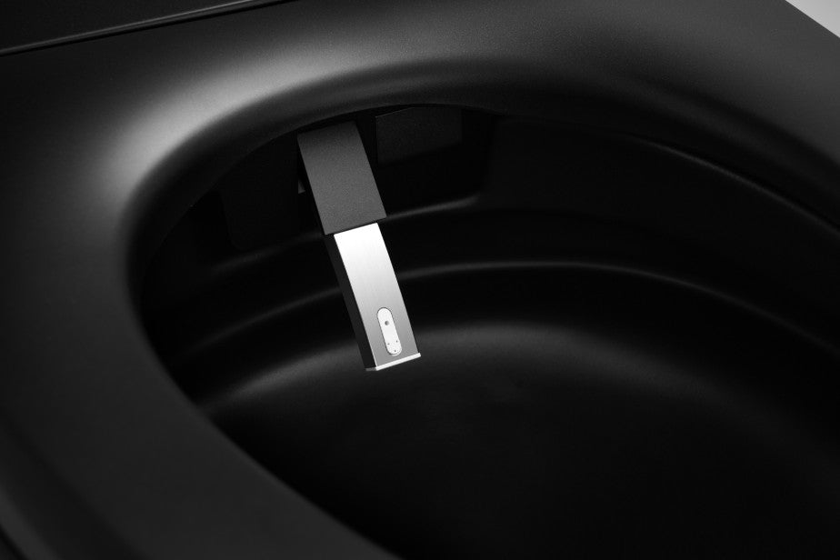 T405MB Smart Toilet Manual Open No Bidet Black Tankless Smart Toilet 1.28 GPF Elongated Toilet - 12" (Seat Included)