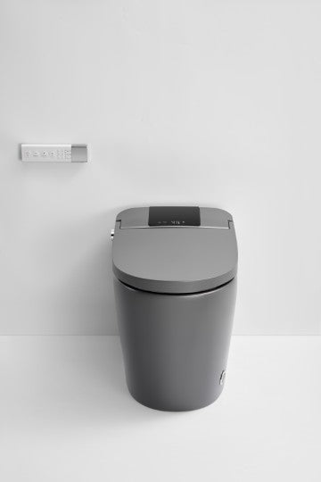 T405MG Smart Toilet Manual Open No Bidet Gray Tankless Smart Toilet 1.28 GPF Elongated Toilet - 12" (Seat Included)