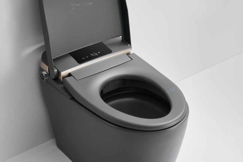 T405MG Smart Toilet Manual Open No Bidet Gray Tankless Smart Toilet 1.28 GPF Elongated Toilet - 12" (Seat Included)