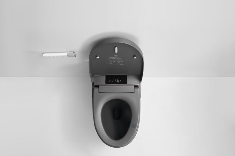 T405MG Smart Toilet Manual Open No Bidet Gray Tankless Smart Toilet 1.28 GPF Elongated Toilet - 12" (Seat Included)