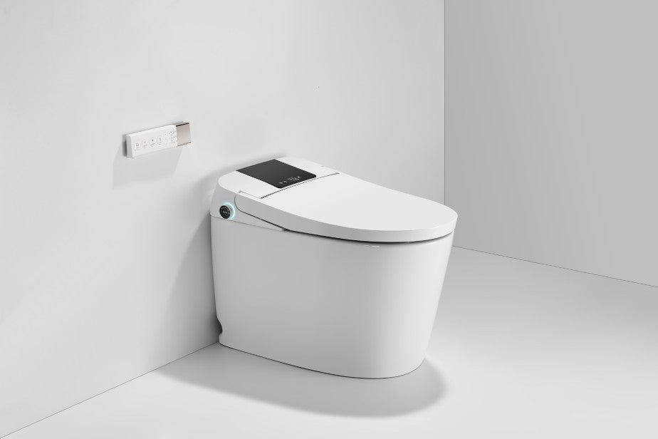 T405W Smart Toilet Manual Open No Bidet  White Tankless Smart Toilet 1.28 GPF Elongated Toilet - 12" (Seat Included)