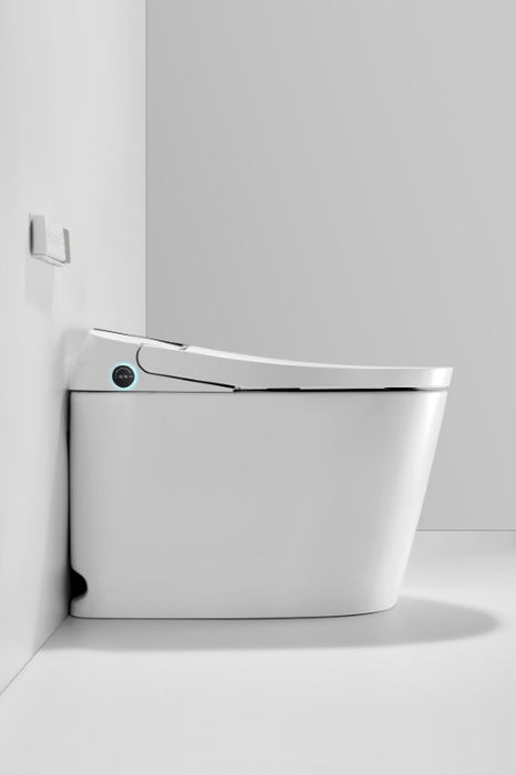 T405W Smart Toilet Manual Open No Bidet  White Tankless Smart Toilet 1.28 GPF Elongated Toilet - 12" (Seat Included)