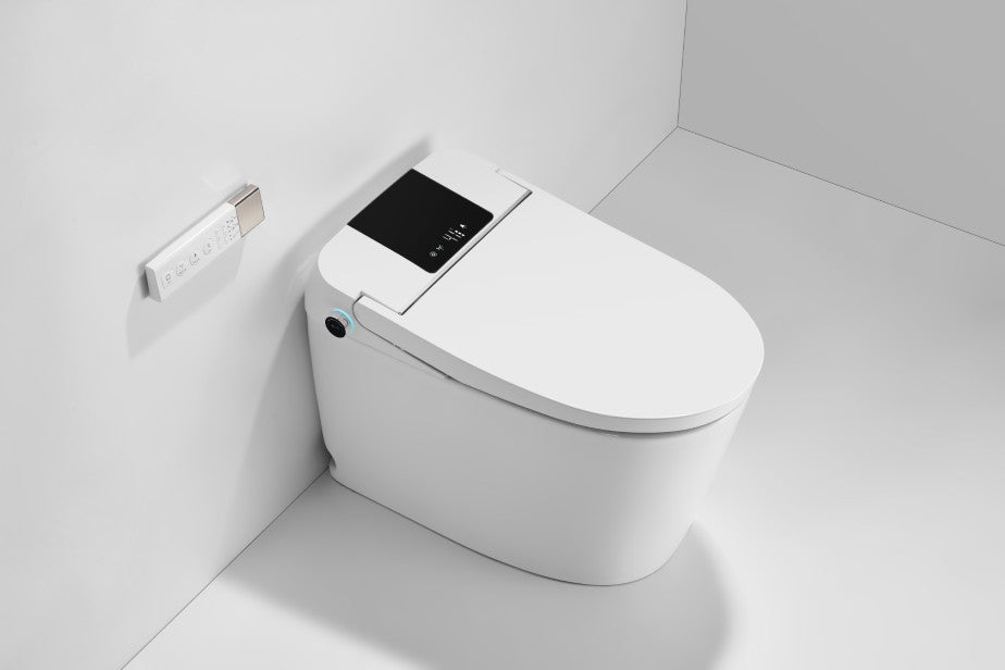 T405W Smart Toilet Manual Open No Bidet  White Tankless Smart Toilet 1.28 GPF Elongated Toilet - 12" (Seat Included)