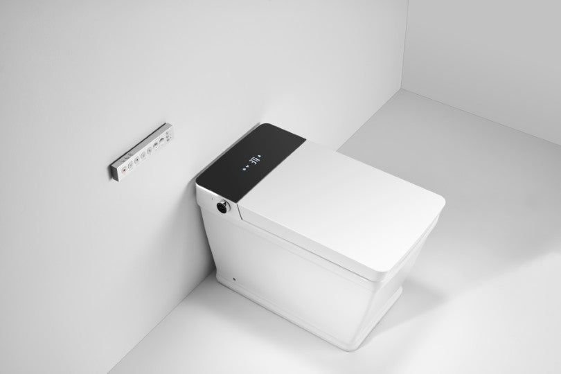 T505 Smart Toilet White Tankless 1.28 GPF Rectangle Toilet - 12" (Seat Included)