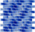 Full Sheet Sample - Aquatica Alpha Cobalt Staggered Glass Mosaic - 1" x 2" Glossy