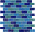 Full Sheet Sample - Aquatica Mercury Blend Staggered Glass Mosaic - 1" x 2" Glossy