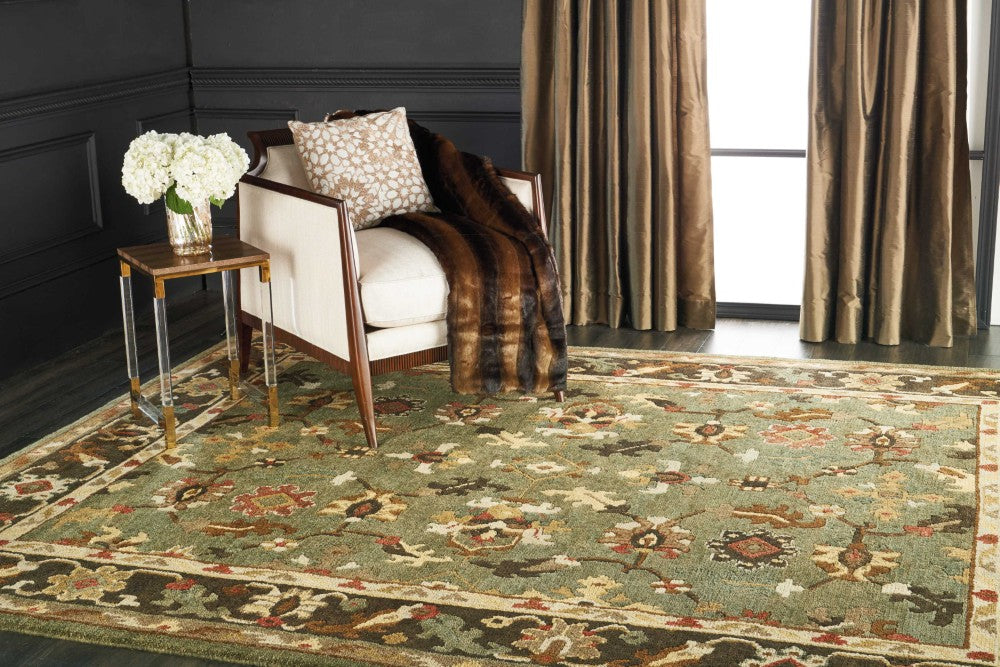 Tahoe Area Rugs Green Wool GRE