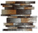 Full Sheet Sample - Casino Palazzo Random Linear Glass Mosaic - 11.75" x 12" Glossy