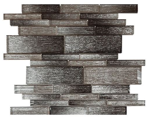 Full Sheet Sample - Casino Royale Random Linear Glass Mosaic - 11.75" x 12" Glossy