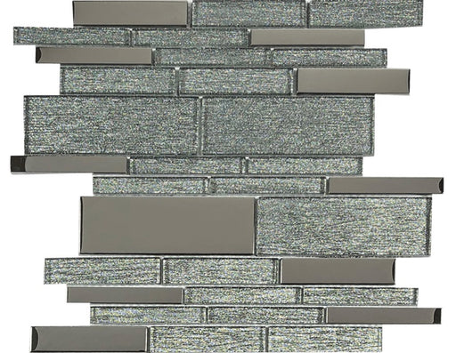 Glimmer Grey Deco Glass Mosaic - Linear