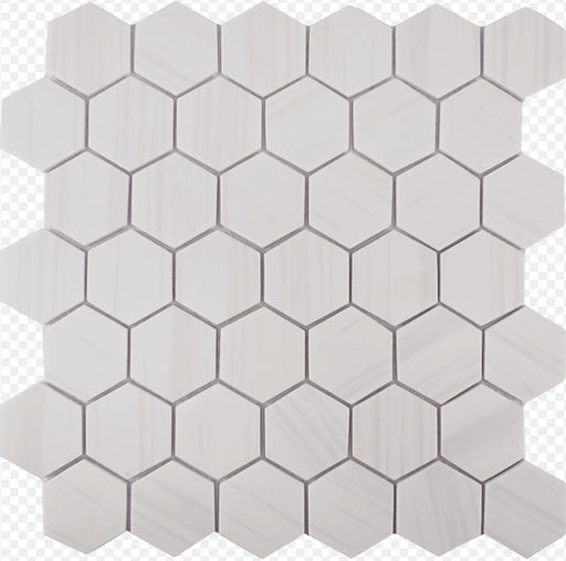 Full Sheet Sample - Native Dolomite Hexagon Glass Mosaic - 2" Matte