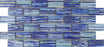 Full Sheet Sample - Aquatica Rainbow Indigo Staggered Glass Mosaic - 1" x 2" Glossy