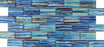 Full Sheet Sample - Aquatica Rainbow Ocean Staggered Glass Mosaic - 1" x 2" Glossy