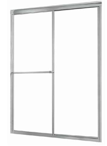 Tides Silver Sliding Framed Shower Door - 44" x 70" with Clear Glass