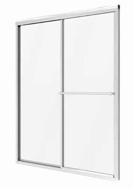 Tides Silver Sliding Framed Shower Door - 48" x 70" with Clear Glass