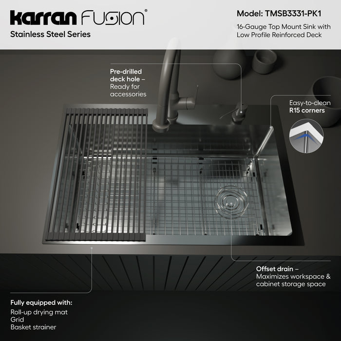 Stainless Steel Stainless Steel Kitchen Sink Satin Brushed 6