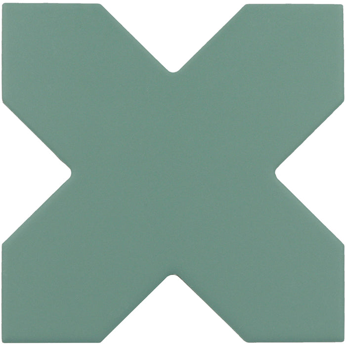 Tangier Green Porcelain Mosaic - Cross