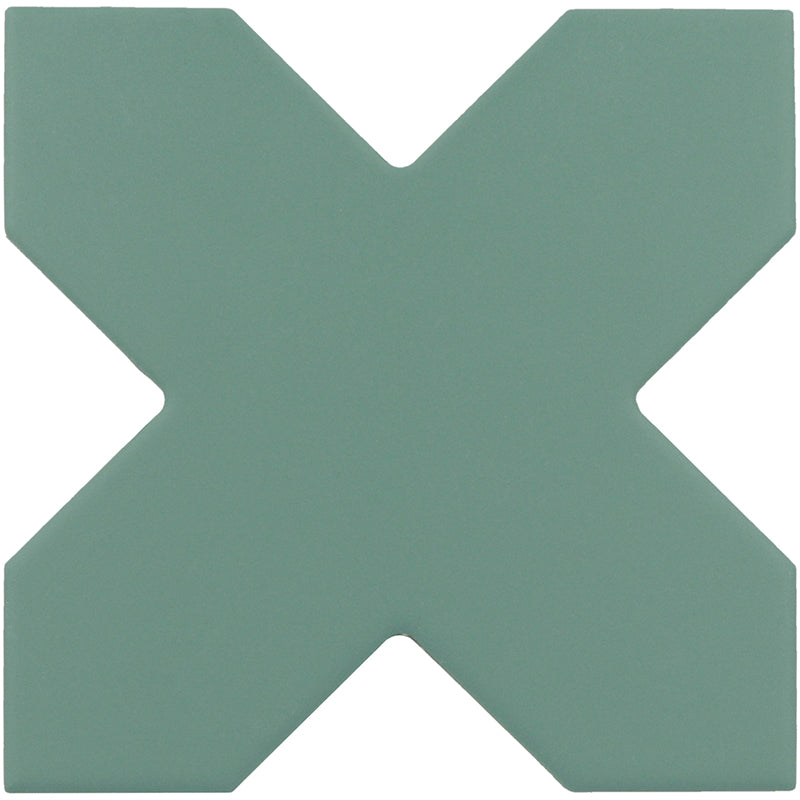 Tangier Green Porcelain Mosaic - Cross