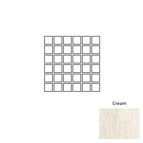 Travertine Porcelain Cream TR02 Mosaic Natural 1
