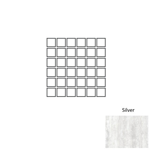 Travertine Porcelain Silver TR03 Mosaic Natural 1