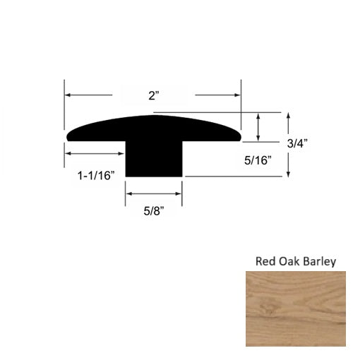 Heritage Solid Wood Red Oak Barley T Molding Urethane 1