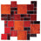 Full Sheet Sample - Terra Bella Tangerine Block Random Glass Mosaic - 10.75" x 10.75" Glossy