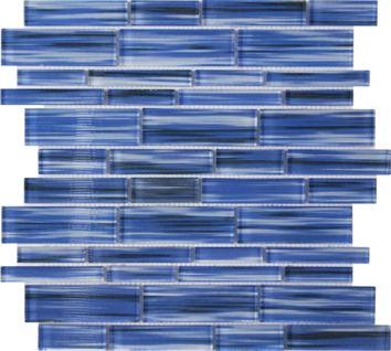 Full Sheet Sample - Aquatica Altona Tarpon Isle Multi Linear Glass Mosaic - 11.75" x 11.75" Glossy