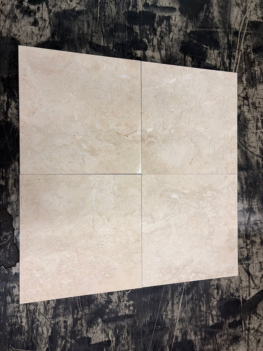 Temple Beige Honed Marble Tile - 18" x 18"