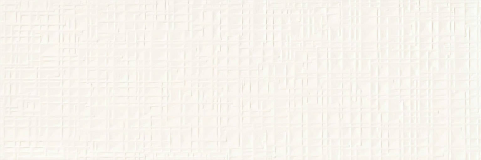 Full Tile Sample - Tempo Decor Basket White Porcelain Tile - 10" x 30" x 3/8" Matte